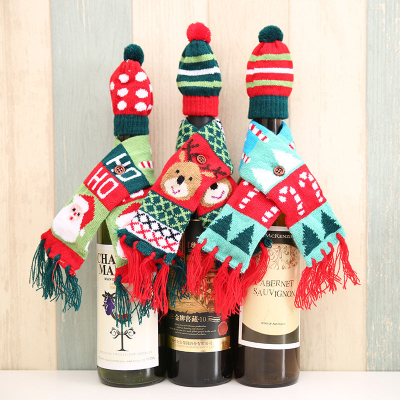 New Christmas Wine Bottle Upholster Knitted