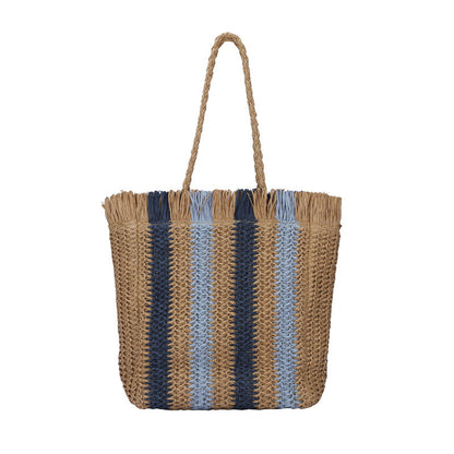 Woven Stripes Simple Beach Style Tote Bag