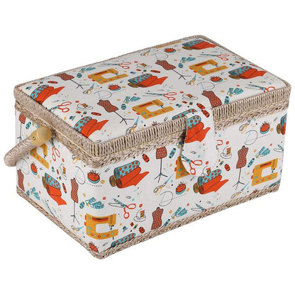 Fabric Sewing Basket Craft Box Household Sundry Storage Organizer with Handle