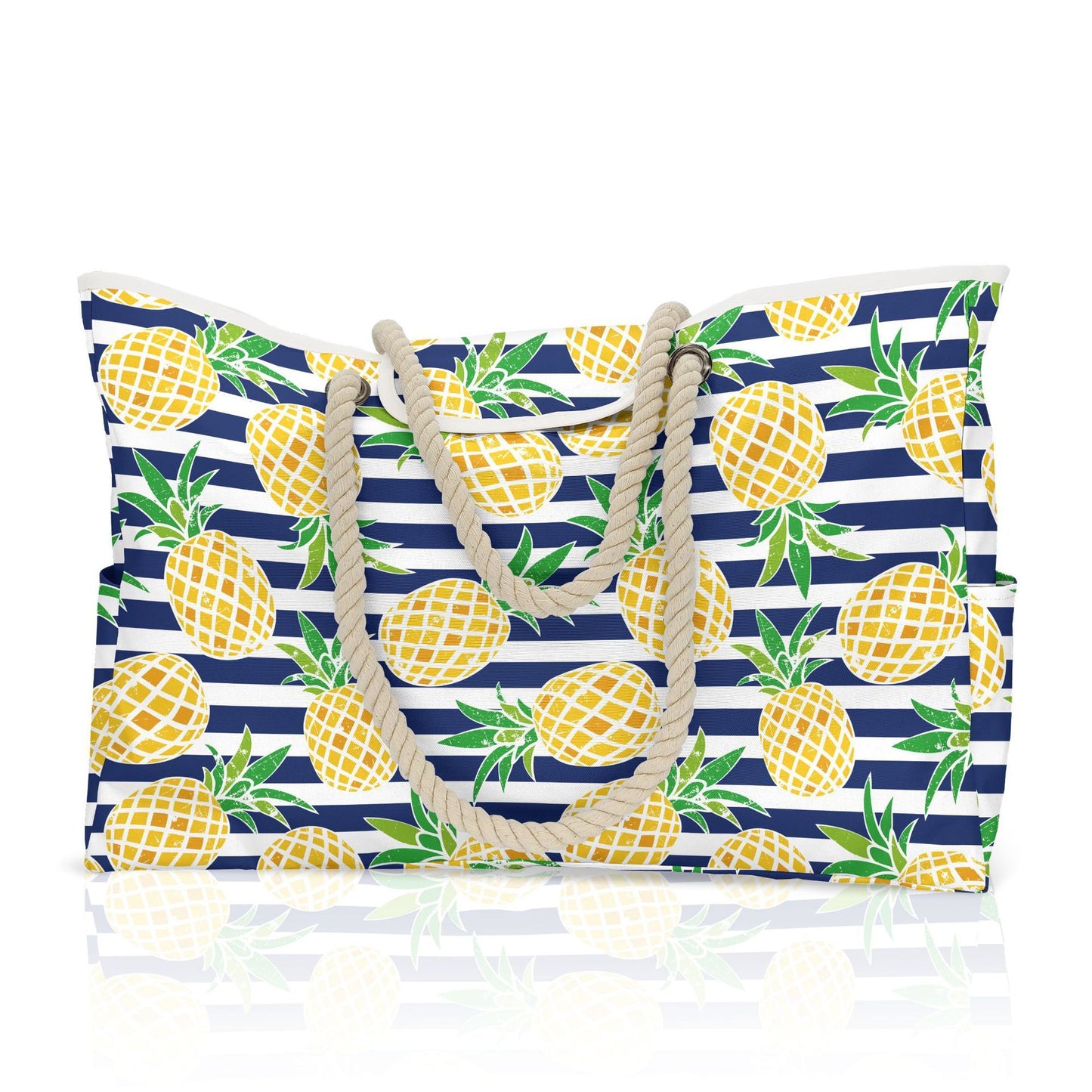 Women's Large Capacity Printed Striped Beach Bag