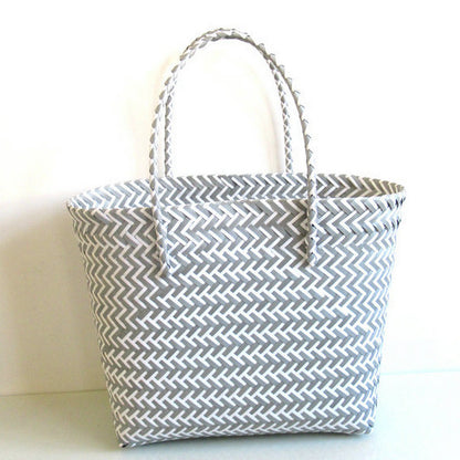 Woven Portable Striped Color Matching Beach Fashion Women's Bag