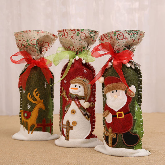 Christmas wine bottle set