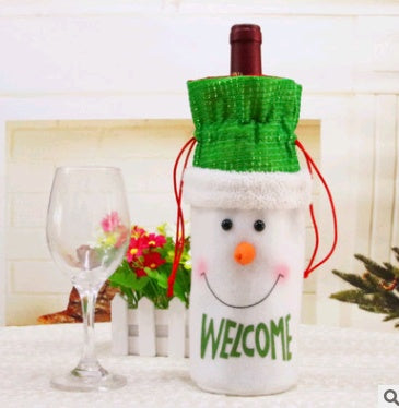 Christmas decoration wine bottle set champagne red wine creative wine set hotel restaurant holiday layout