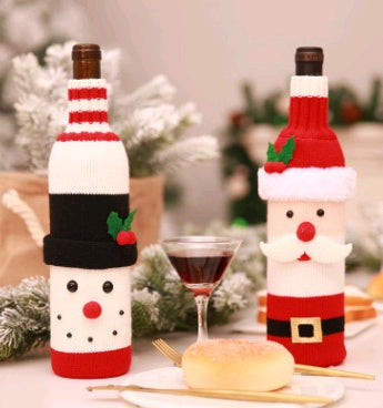 Christmas decoration wine bottle set champagne red wine creative wine set hotel restaurant holiday layout