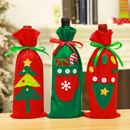 Santa Claus red wine bottle set