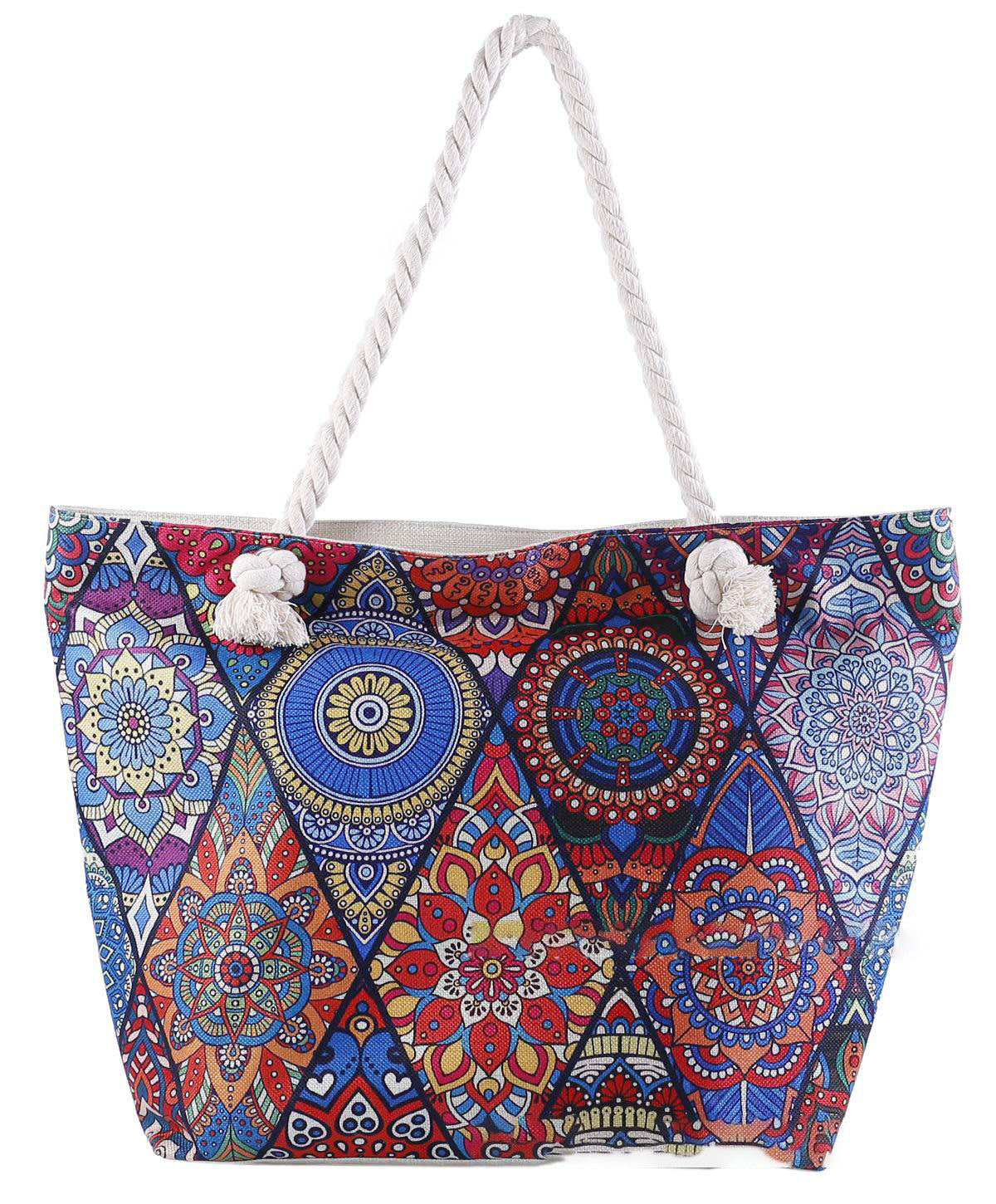 Blue Geometrical Graphic Beach Toy Storage Bag