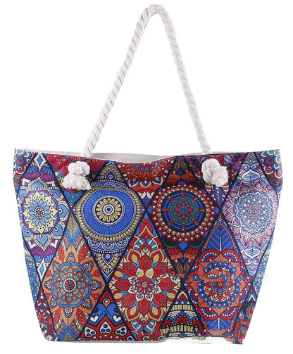 Blue Geometrical Graphic Beach Toy Storage Bag