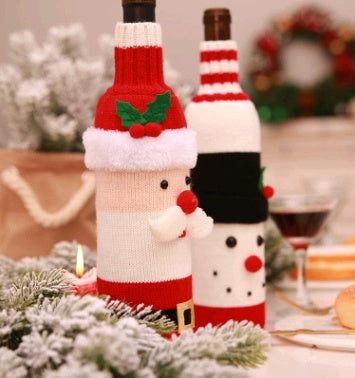 Christmas decoration wine bottle set champagne red wine creative wine set hotel restaurant holiday layout