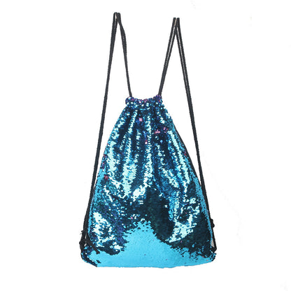 Mermaid sequin sports bag drawstring backpack