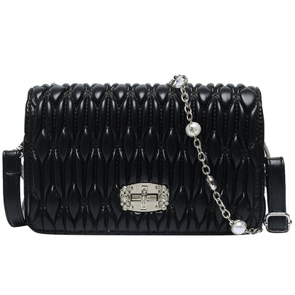 Womens Casual Braided Belt With Diamond-Encrusted Hand Bill Of Lading Shoulder Slung Banquet Bag