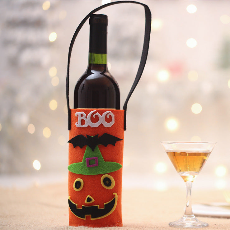 HobelS New Halloween ProductsChampagne, Red Wine, Decorative Wine Bottle Cover, Ktv Cartoon Pumpkin Wine Bottle Bag