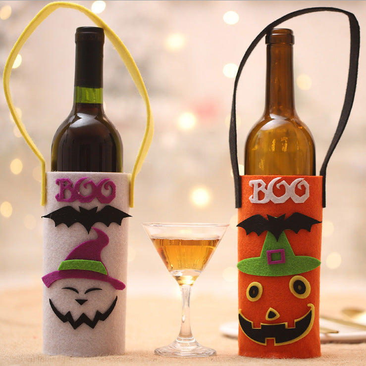 HobelS New Halloween ProductsChampagne, Red Wine, Decorative Wine Bottle Cover, Ktv Cartoon Pumpkin Wine Bottle Bag