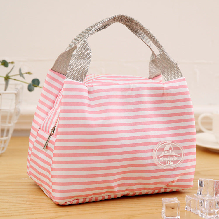 Portable Picnic Bag Striped Insulation Bag