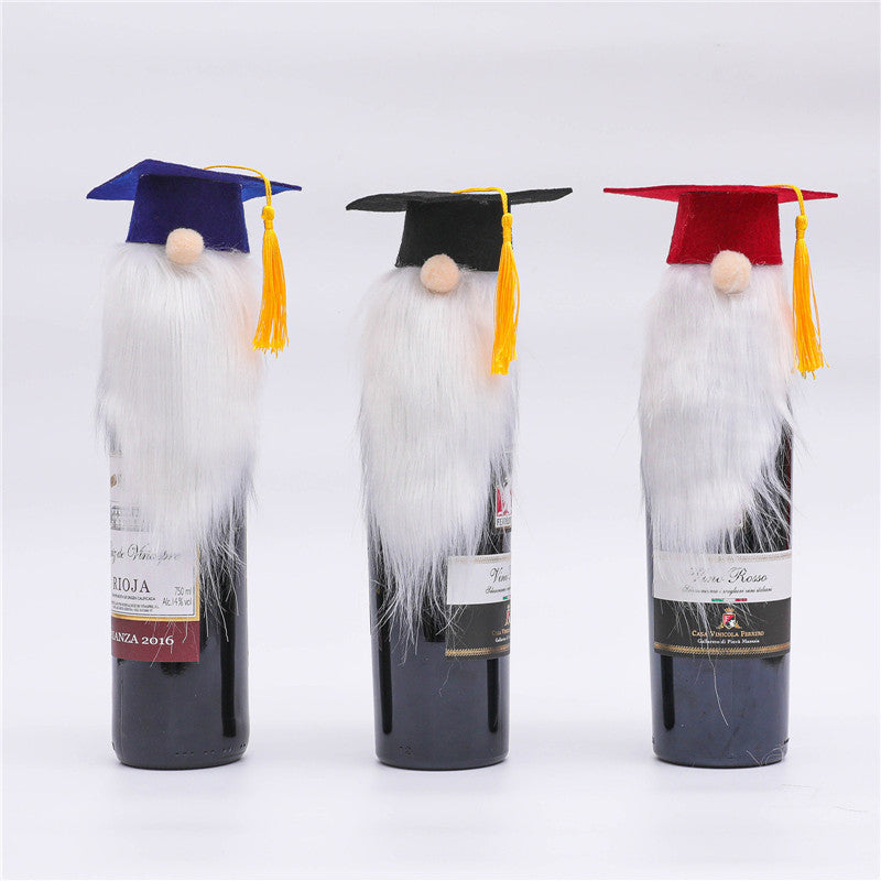 Dr. Beard Hat Red Wine Set Tricolor Wine Bottle Decoration