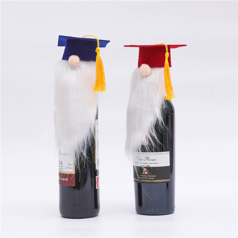 Dr. Beard Hat Red Wine Set Tricolor Wine Bottle Decoration