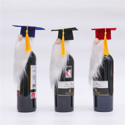 Dr. Beard Hat Red Wine Set Tricolor Wine Bottle Decoration