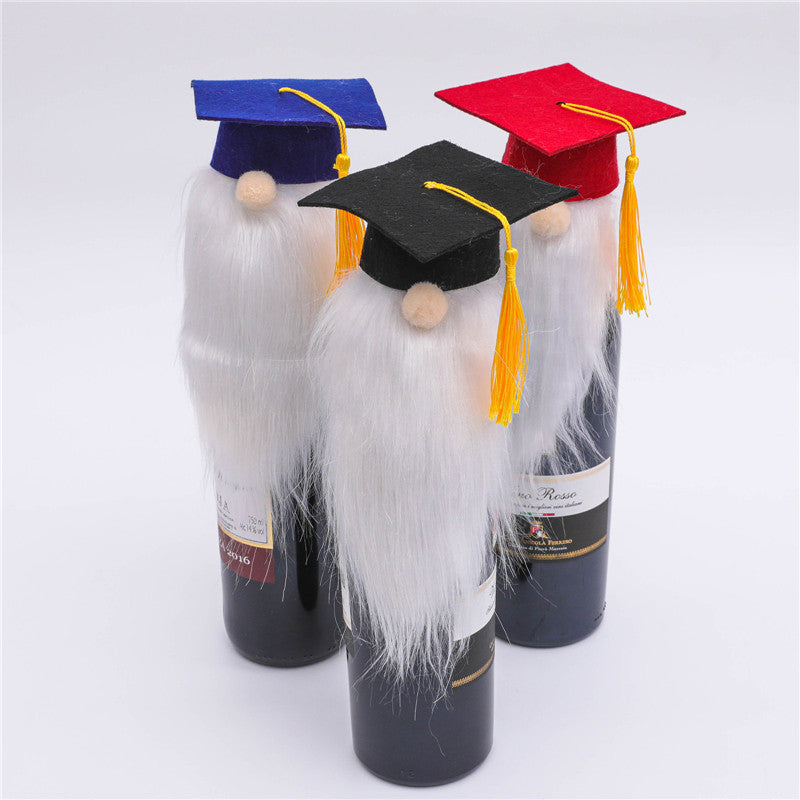 Dr. Beard Hat Red Wine Set Tricolor Wine Bottle Decoration