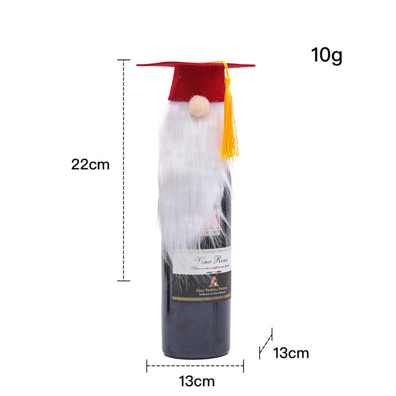 Dr. Beard Hat Red Wine Set Tricolor Wine Bottle Decoration