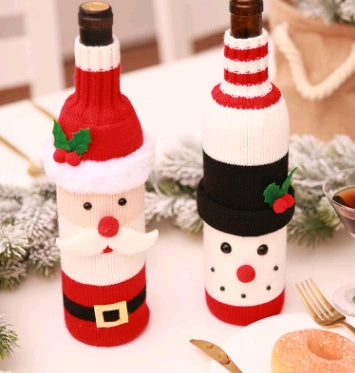 Christmas decoration wine bottle set champagne red wine creative wine set hotel restaurant holiday layout