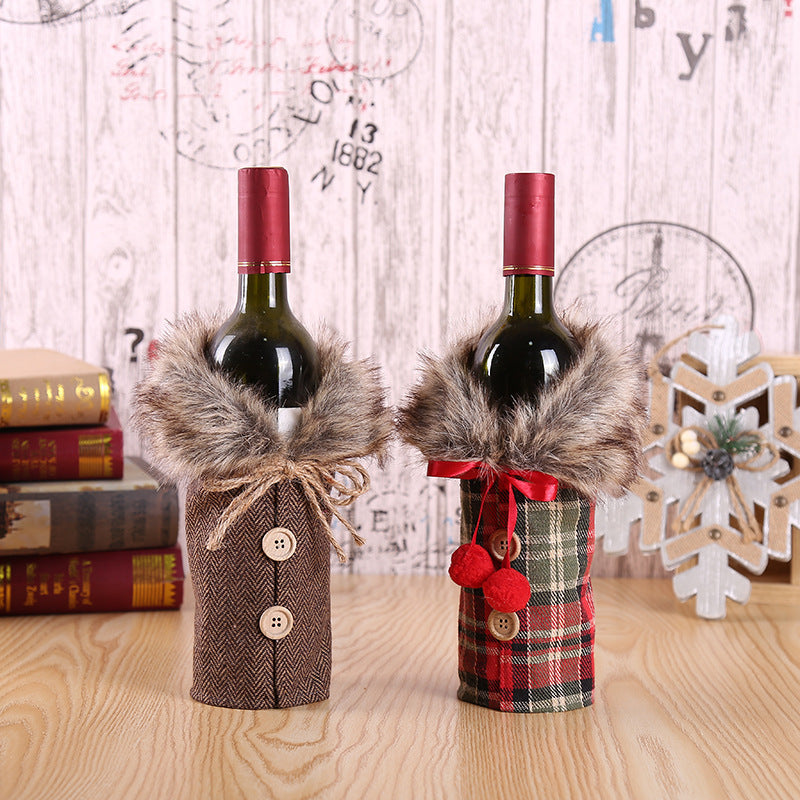 Christmas Decorations, Santa Claus, Red Wine, Red Wine, Champagne, Wine Bottle and Bar Dining Room Decoration