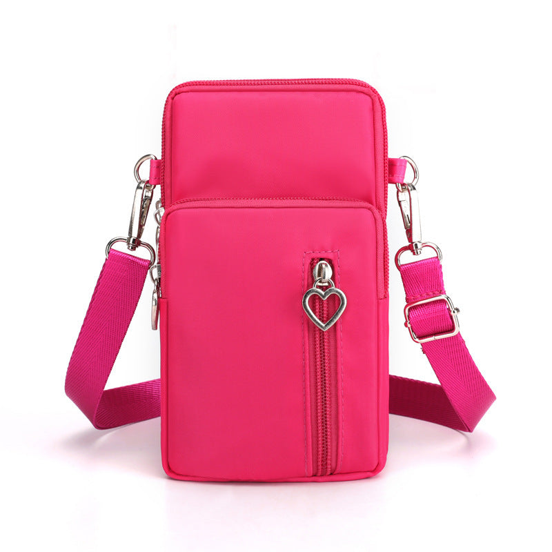 Solid Color Mobile Phone Bag Female Messenger Crossbody Shoulder Bags Women Arm Bag