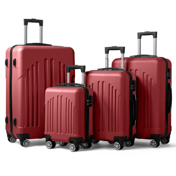 Curved Vertical Stripe 4-in-1 Trolley Case 16in 20in 24in 28in ABS Aluminum Alloy Tie Rod