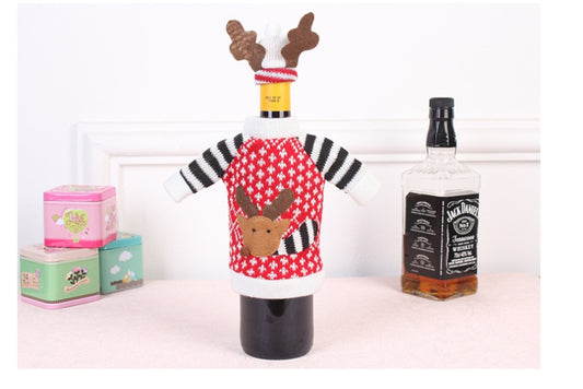 Christmas wine bottle set High-grade knitted sweater wine bottle bag clothes wine set wedding arrangement props