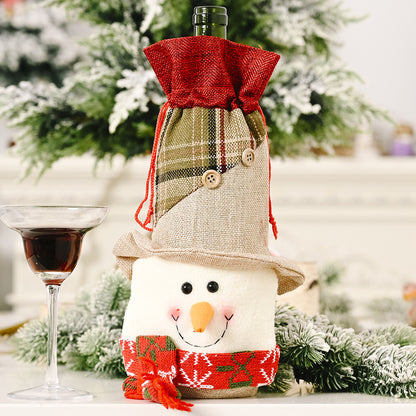 Snowman wine bottle bag and red wine set