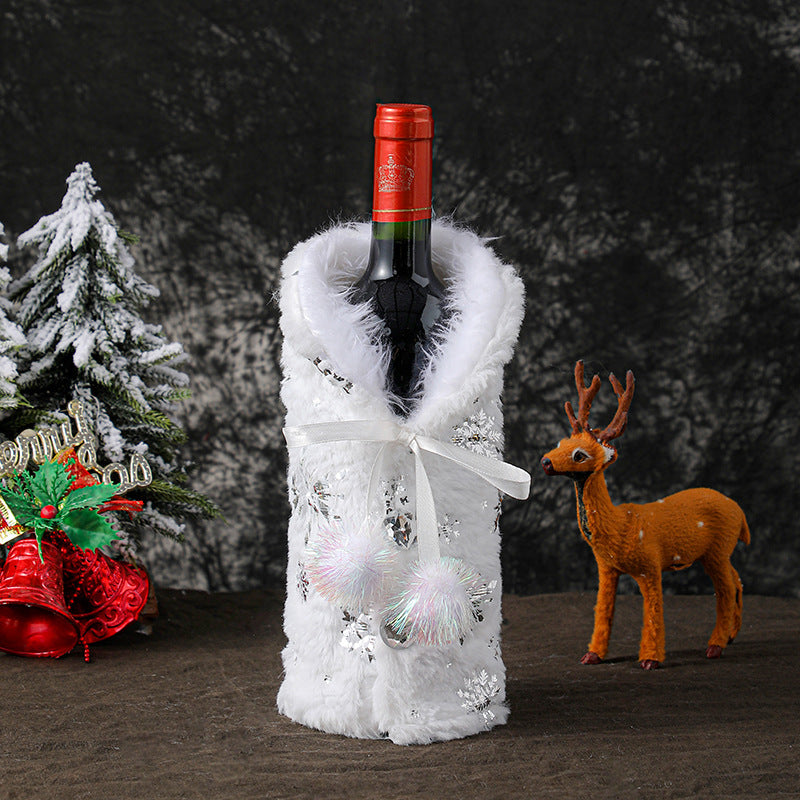 Champagne Wine Bag Scene Layout Snowflake Wine Set