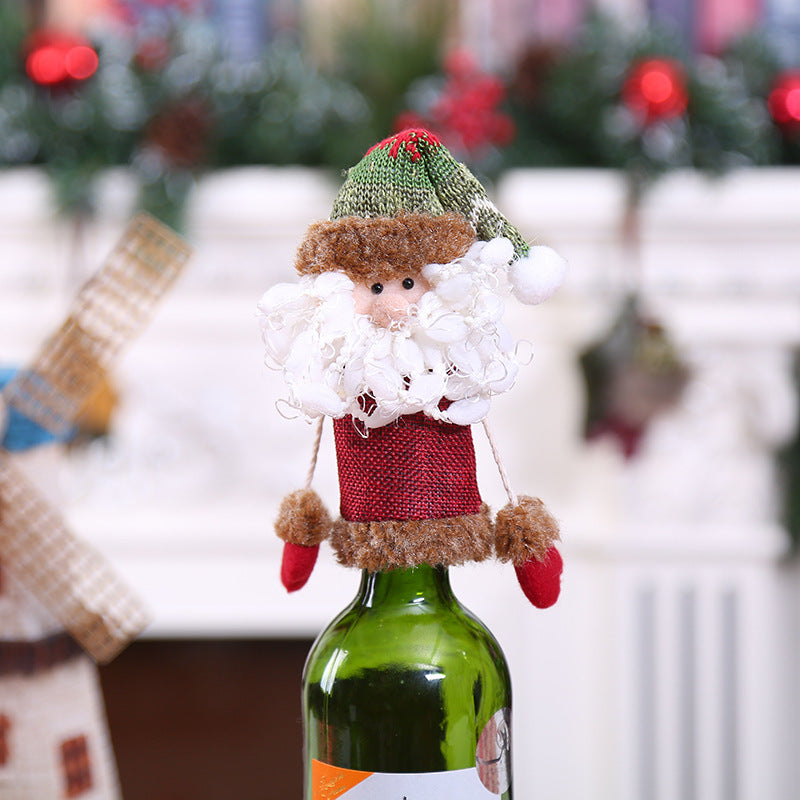 Christmas Decoration Red Wine Bottle Cover Protective