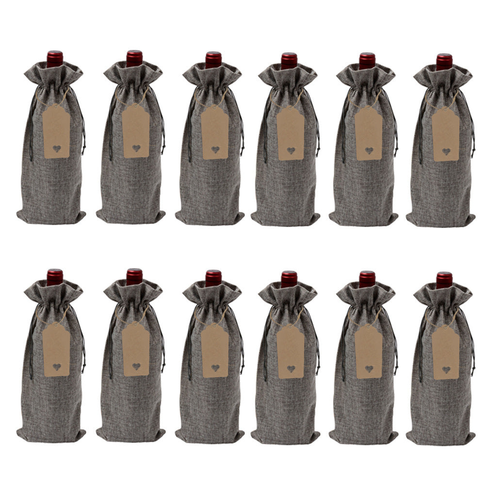 12 Multicolor Wine Bottle Bags