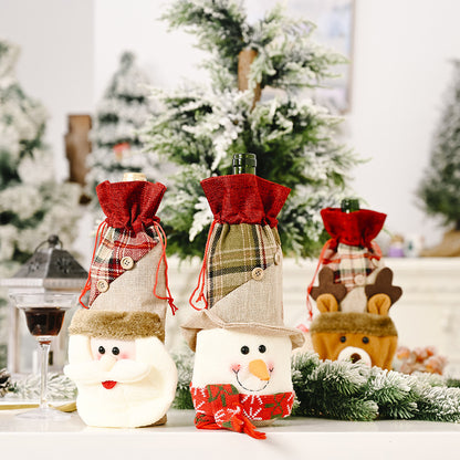 Snowman wine bottle bag and red wine set