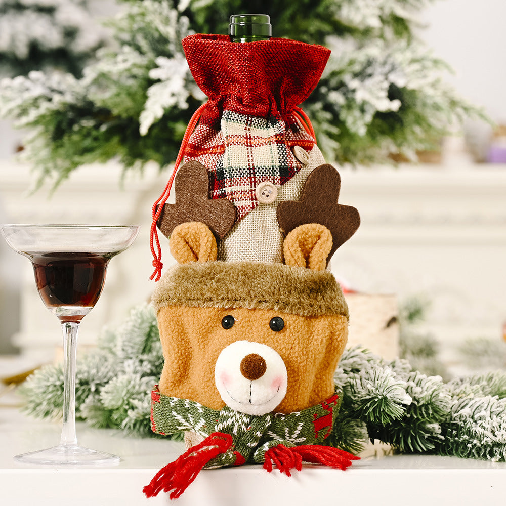 Snowman wine bottle bag and red wine set