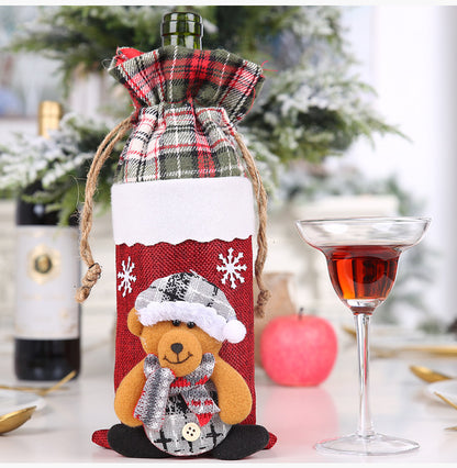 Flannelette bag with cap wine bottle cover