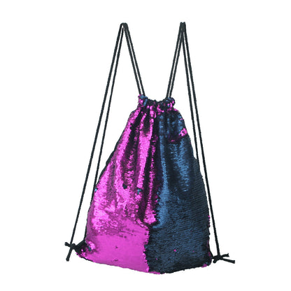 Mermaid sequin sports bag drawstring backpack