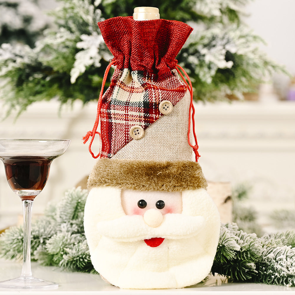 Snowman wine bottle bag and red wine set