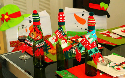 Christmas decoration wine bottle set champagne red wine creative wine set hotel restaurant holiday layout