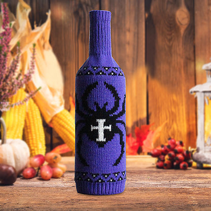 Halloween Wine Bottle Set Skull Pumpkin Knitted Champagne Wine