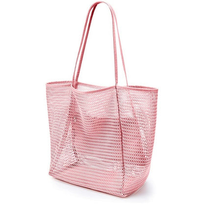 Beach Mesh Handbag Casual Women's Foldable Shoulder Bag