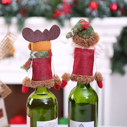 Christmas Decoration Red Wine Bottle Cover Protective