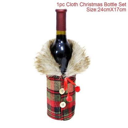 Wine Bottle Cover Merry Christmas Decorations