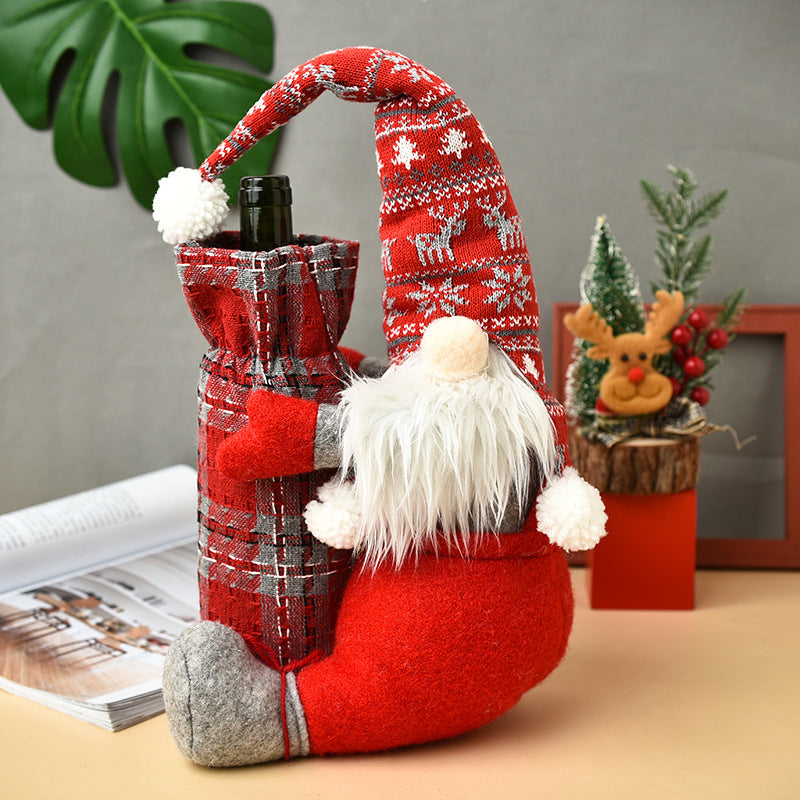 New Christmas Faceless Doll Wine Bottle Cover