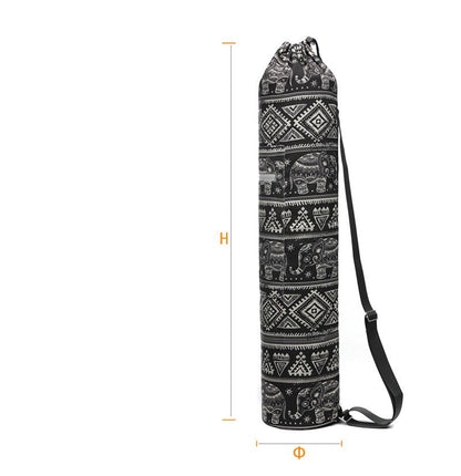 Printed canvas yoga backpack