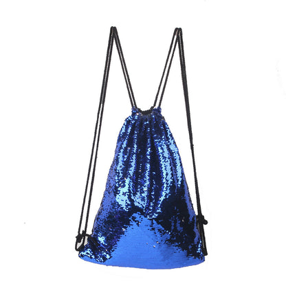 Mermaid sequin sports bag drawstring backpack