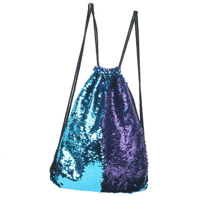 Mermaid sequin sports bag drawstring backpack