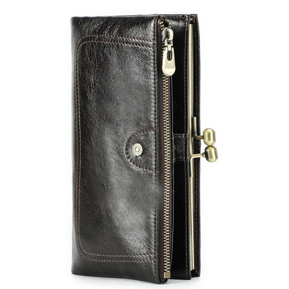 Black Angel First Layer Cowhide High-end Iron Women's Wallet