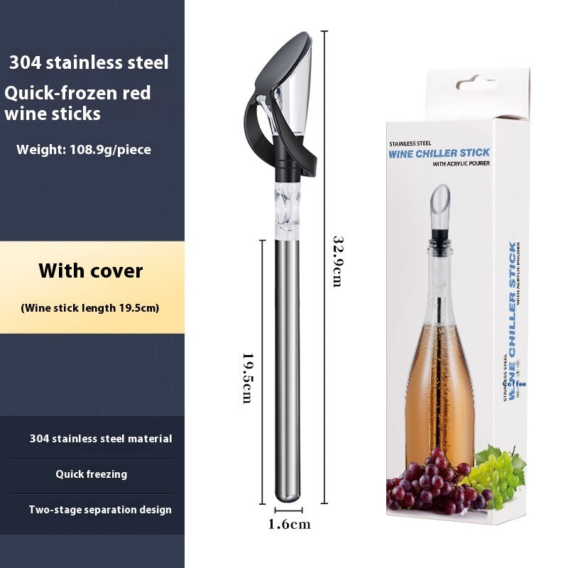 304 Creative Red Wine Cooling Ice Wine Rod Stainless Steel Pourer