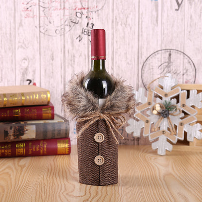 Christmas Decorations, Santa Claus, Red Wine, Red Wine, Champagne, Wine Bottle and Bar Dining Room Decoration