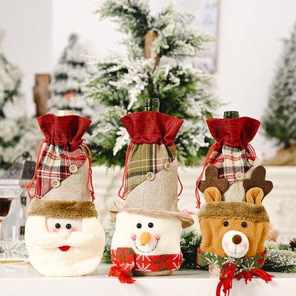 Snowman wine bottle bag and red wine set