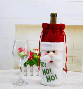 Christmas decoration wine bottle set champagne red wine creative wine set hotel restaurant holiday layout